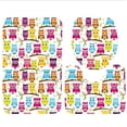 thumbnail image 1 of PUDMAD Owls Collection Owls in Different Geometric Shapes 3 Piece Bathroom Rugs Set Bath Rug Contour Mat and Toilet Lid Cover, 1 of 2