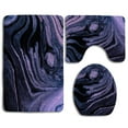 thumbnail image 1 of PUDMAD Paint Patterns Wavy Lines Dark 3 Piece Bathroom Rugs Set Bath Rug Contour Mat and Toilet Lid Cover, 1 of 2