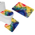 thumbnail image 1 of PUDMAD Paint Stains Colorful 3 Piece Bathroom Rugs Set Bath Rug Contour Mat and Toilet Lid Cover, 1 of 2