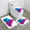 thumbnail image 1 of PUDMAD Paint in Water Color Liquid 3 Piece Bathroom Rugs Set Bath Rug Contour Mat and Toilet Lid Cover, 1 of 2