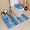 thumbnail image 1 of PUDMAD Pair Jumping Common Dolphin 3 Piece Bathroom Rugs Set Bath Rug Contour Mat and Toilet Lid Cover, 1 of 2