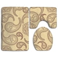 thumbnail image 1 of PUDMAD Paisley 3 Piece Bathroom Rugs Set Bath Rug Contour Mat and Toilet Lid Cover, 1 of 2