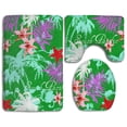 thumbnail image 1 of PUDMAD Palm Flower 3 Piece Bathroom Rugs Set Bath Rug Contour Mat and Toilet Lid Cover, 1 of 2