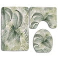 thumbnail image 1 of PUDMAD Palm Leaves Mockup 3 Piece Bathroom Rugs Set Bath Rug Contour Mat and Toilet Lid Cover, 1 of 2