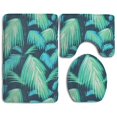 thumbnail image 1 of PUDMAD Palm Sharp Leaves 3 Piece Bathroom Rugs Set Bath Rug Contour Mat and Toilet Lid Cover, 1 of 2