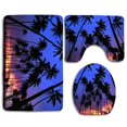 thumbnail image 1 of PUDMAD Palm Tree Sunset 3 Piece Bathroom Rugs Set Bath Rug Contour Mat and Toilet Lid Cover, 1 of 2