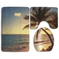thumbnail image 1 of PUDMAD Palm Tree Tropical Beach Sunrise Shot 3 Piece Bathroom Rugs Set Bath Rug Contour Mat and Toilet Lid Cover, 1 of 2