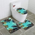 thumbnail image 1 of PUDMAD Palm Trees 3 Piece Bathroom Rugs Set Bath Rug Contour Mat and Toilet Lid Cover, 1 of 2