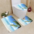 thumbnail image 1 of PUDMAD Palm sea 3 Piece Bathroom Rugs Set Bath Rug Contour Mat and Toilet Lid Cover, 1 of 2