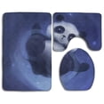 thumbnail image 1 of PUDMAD Panda Walking On Water 3 Piece Bathroom Rugs Set Bath Rug Contour Mat and Toilet Lid Cover, 1 of 2