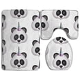 thumbnail image 1 of PUDMAD Panda's Unicorn 3 Piece Bathroom Rugs Set Bath Rug Contour Mat and Toilet Lid Cover, 1 of 2