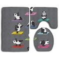 thumbnail image 1 of PUDMAD Pandas Doing Yoga 3 Piece Bathroom Rugs Set Bath Rug Contour Mat and Toilet Lid Cover, 1 of 2