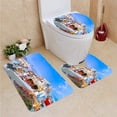 thumbnail image 1 of PUDMAD Panorama Oia Ia at Sunset Santorini Greece 3 Piece Bathroom Rugs Set Bath Rug Contour Mat and Toilet Lid Cover, 1 of 2