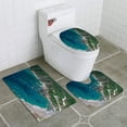 thumbnail image 1 of PUDMAD Panorama Scenic Bay Transparent Turquoise Water 3 Piece Bathroom Rugs Set Bath Rug Contour Mat and Toilet Lid Cover, 1 of 2