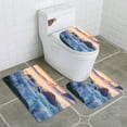 thumbnail image 1 of PUDMAD Panorama Sunrise in Foggy Val di Fassa Valley 3 Piece Bathroom Rugs Set Bath Rug Contour Mat and Toilet Lid Cover, 1 of 2