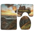 thumbnail image 1 of PUDMAD Panoramic 3 Piece Bathroom Rugs Set Bath Rug Contour Mat and Toilet Lid Cover, 1 of 2