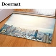 thumbnail image 1 of PUDMAD Panoramic City Skyline Bird Eye Aerial View Sunrise 3 Piece Bathroom Rugs Set Bath Rug Contour Mat and Toilet Lid Cover, 1 of 2