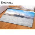 thumbnail image 1 of PUDMAD Panoramic Skyline Buildings Empty Concrete Square Floor 3 Piece Bathroom Rugs Set Bath Rug Contour Mat and Toilet Lid Cover, 1 of 2