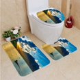 thumbnail image 1 of PUDMAD Panoramic View Mountain Lake 3 Piece Bathroom Rugs Set Bath Rug Contour Mat and Toilet Lid Cover, 1 of 2