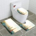 thumbnail image 1 of PUDMAD Panoramic View Tokyo Tower Under moring Sunrise 3 Piece Bathroom Rugs Set Bath Rug Contour Mat and Toilet Lid Cover, 1 of 2