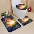 thumbnail image 1 of PUDMAD Paper Bats Halloween 3 Piece Bathroom Rugs Set Bath Rug Contour Mat and Toilet Lid Cover, 1 of 2