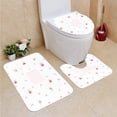 thumbnail image 1 of PUDMAD Paper Blank Flowers 3 Piece Bathroom Rugs Set Bath Rug Contour Mat and Toilet Lid Cover, 1 of 2