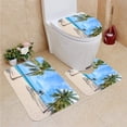 thumbnail image 1 of PUDMAD Paradise Beach at Fort Lauderdale in Florida a Beautiful Sumer Day Tropical Beach Palms at beac 3 Piece Bathroom Rugs Set Bath Rug Contour Mat and Toilet Lid Cover, 1 of 2
