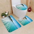 thumbnail image 1 of PUDMAD Paradise Beach a Tropical Island 3 Piece Bathroom Rugs Set Bath Rug Contour Mat and Toilet Lid Cover, 1 of 2