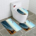 thumbnail image 1 of PUDMAD Paraglider Flying Over Ocean Cliffs at Sunset 3 Piece Bathroom Rugs Set Bath Rug Contour Mat and Toilet Lid Cover, 1 of 2