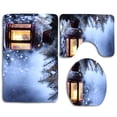 thumbnail image 1 of PUDMAD Parent 3 Piece Bathroom Rugs Set Bath Rug Contour Mat and Toilet Lid Cover, 1 of 2