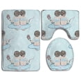 thumbnail image 1 of PUDMAD Parent 3 Piece Bathroom Rugs Set Bath Rug Contour Mat and Toilet Lid Cover, 1 of 2
