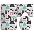 thumbnail image 1 of PUDMAD Paris Poodle Moustache 3 Piece Bathroom Rugs Set Bath Rug Contour Mat and Toilet Lid Cover, 1 of 2
