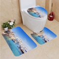 thumbnail image 1 of PUDMAD Paros Island Cyclades Greece 3 Piece Bathroom Rugs Set Bath Rug Contour Mat and Toilet Lid Cover, 1 of 2
