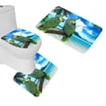 thumbnail image 1 of PUDMAD Parrots Beach Sea Sky Summer Pair 3 Piece Bathroom Rugs Set Bath Rug Contour Mat and Toilet Lid Cover, 1 of 2