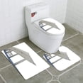 thumbnail image 1 of PUDMAD Part Road Bridge 3 Piece Bathroom Rugs Set Bath Rug Contour Mat and Toilet Lid Cover, 1 of 2
