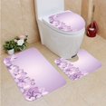 thumbnail image 1 of PUDMAD Pastel Lilac Flowers 3 Piece Bathroom Rugs Set Bath Rug Contour Mat and Toilet Lid Cover, 1 of 2
