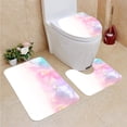 thumbnail image 1 of PUDMAD Pastel Orchid Flower Blooming Copy Space 3 Piece Bathroom Rugs Set Bath Rug Contour Mat and Toilet Lid Cover, 1 of 2