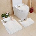 thumbnail image 1 of PUDMAD Pastel Tableware Set 3 Piece Bathroom Rugs Set Bath Rug Contour Mat and Toilet Lid Cover, 1 of 2