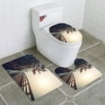 thumbnail image 1 of PUDMAD Path by Lake 3 Piece Bathroom Rugs Set Bath Rug Contour Mat and Toilet Lid Cover, 1 of 2