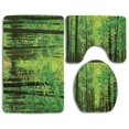 thumbnail image 1 of PUDMAD Pathway in Forest Along Trees Foliage Woodland Olive 3 Piece Bathroom Rugs Set Bath Rug Contour Mat and Toilet Lid Cover, 1 of 2