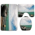 thumbnail image 1 of PUDMAD Patio Thailand Pattaya City Ocean Sea Shore View Balcony Veranda Terrace 3 Piece Bathroom Rugs Set Bath Rug Contour Mat and Toilet Lid Cover, 1 of 2