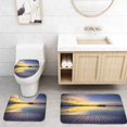 thumbnail image 1 of PUDMAD Patio View Over Lake at Sunset Ready Product Montage 3 Piece Bathroom Rugs Set Bath Rug Contour Mat and Toilet Lid Cover, 1 of 2