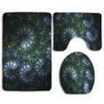 thumbnail image 1 of PUDMAD Patterns Background Green 3 Piece Bathroom Rugs Set Bath Rug Contour Mat and Toilet Lid Cover, 1 of 2