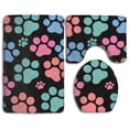 thumbnail image 1 of PUDMAD Paw 3 Piece Bathroom Rugs Set Bath Rug Contour Mat and Toilet Lid Cover, 1 of 2