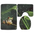 thumbnail image 1 of PUDMAD Peace Tree Frog 3 Piece Bathroom Rugs Set Bath Rug Contour Mat and Toilet Lid Cover, 1 of 2