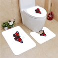 thumbnail image 1 of PUDMAD Peacock Butterfly 3 Piece Bathroom Rugs Set Bath Rug Contour Mat and Toilet Lid Cover, 1 of 2