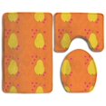 thumbnail image 1 of PUDMAD Pear Orange 3 Piece Bathroom Rugs Set Bath Rug Contour Mat and Toilet Lid Cover, 1 of 2
