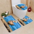 thumbnail image 1 of PUDMAD Pelican 3 Piece Bathroom Rugs Set Bath Rug Contour Mat and Toilet Lid Cover, 1 of 2