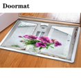 thumbnail image 1 of PUDMAD Peonies windowsill 3 Piece Bathroom Rugs Set Bath Rug Contour Mat and Toilet Lid Cover, 1 of 2