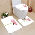 thumbnail image 1 of PUDMAD Peony a Single Leave in 3 Piece Bathroom Rugs Set Bath Rug Contour Mat and Toilet Lid Cover, 1 of 2